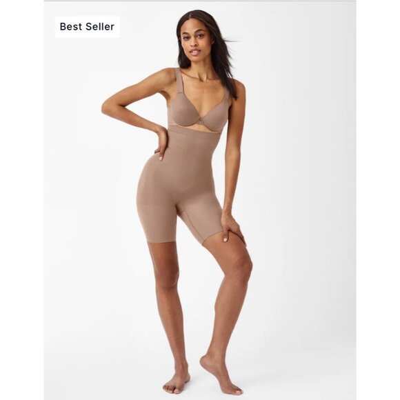 New SPANX Higher Power Short XL in Cafe Ua Lait - Picture 2 of 9